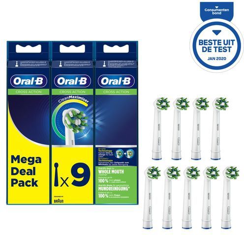 Oral-B - Refill Eb50-9 Crossaction - 8 Opzetborstels - CleanMaximiser-technologie