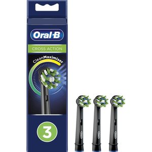 Oral-B CrossAction - Met CleanMaximiser-technologie - Opzetborstels - Zwart - 3 stuks