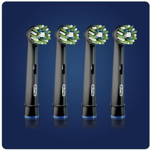 Oral-B CrossAction - Met CleanMaximiser-technologie - Opzetborstels - Zwart - 4stuks