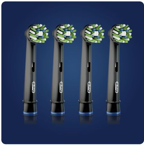 Oral-B CrossAction - Met CleanMaximiser-technologie - Opzetborstels - Zwart - 4stuks