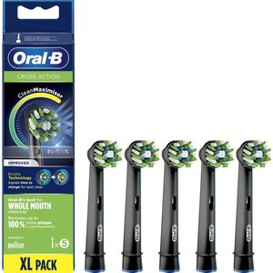Oral-B CrossAction - Opzetborstels - Zwart - Met CleanMaximiser-technologie - 5 Stuks