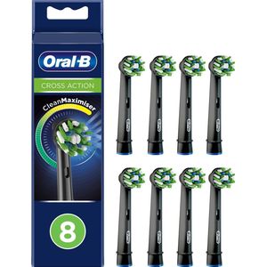 Oral-B CrossAction - Met CleanMaximiser-technologie - Opzetborstels - Zwart - 8 Stuks