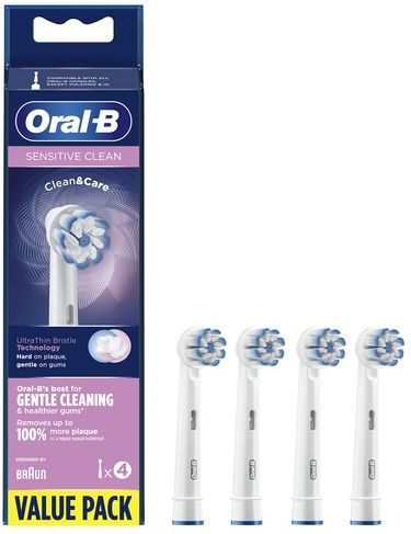 Oral-B Sensitive Clean - Opzetborstels - 4 Stuks - Combinatie van Gewone en Dunne Borstelharen