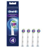Oral-B White 3D-opzetborstels, 4 stuks, originele opzetborstels voor elektrische tandenborstel, CleanMaximiser technologie, wit