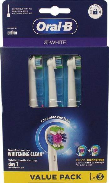 Oral-B opzetborstel 3D wit 3 stuks