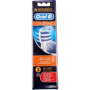 Oral-B TriZone elektrische tandenborstelkoppen, verpakking van 3 stuks, verwijdert tandplak, ideaal voor gevoelige tanden en tandvlees, wit