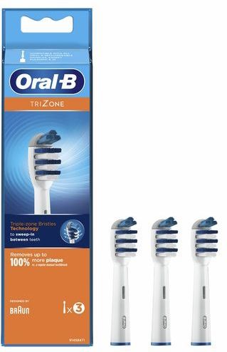 Oral-B - TriZone - Elektrische Tandenborstelkoppen - Wit - Verpakking van 3 stuks