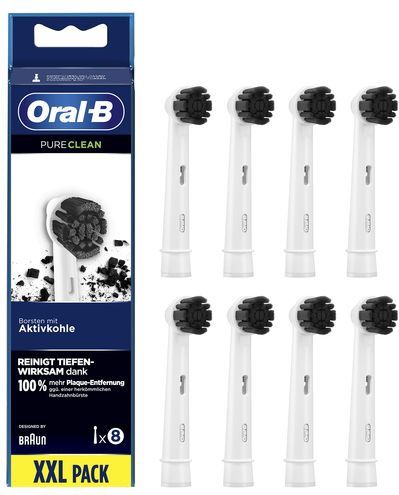 Oral-B - Pure Clean - Opzetborstels - Houtskool - 8 Stuks