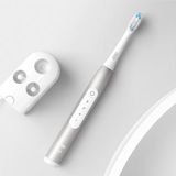 Oral-B Pulsonic Slim Luxe 4900 dubbele elektrische sonische tandenborstel voor gezonder tandvlees in 4 weken, 3 poetsprogramma's incl. gevoelig, timer, 2 opzetborstels, platin/roségoud