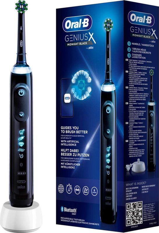 Oral-B Genius X Elektrische Zahnbürste, Midnight Black