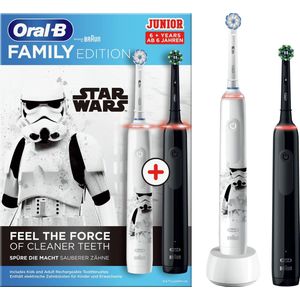 Oral-B Kids Gezinseditie Elektrische Tandenborstels: 1 Pro 3 en 1 Junior Star Wars