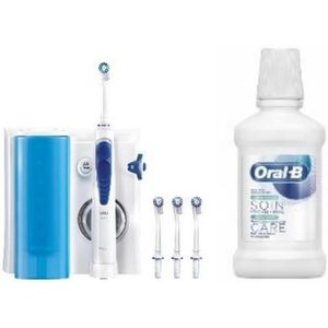 Oral-B OxyJet Hydropulseur Pack Super-bulles Volwassene Roterende tandenborstel Blauw, Wit