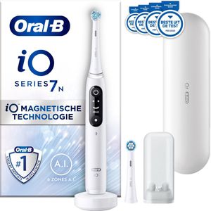 Oral-B iO 7N Elektrische tandenborstel, wit, Bluetooth, 2 borstels, 1 reisetui