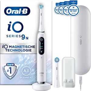 Oral-B iO 9N Elektrische tandenborstel, wit, Bluetooth, 2 borstels, 1 reisetui oplader