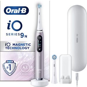 Oral-B iO 9N Elektrische Tandenborstel, Rozenkwarts, 2 Opzetborstels, 1 OplaadReisetui