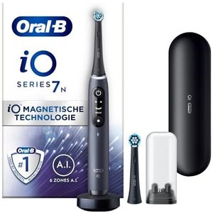 Oral-B iO 7N Elektrische tandenborstel, zwart, Bluetooth, 2 borstels, 1 reisetui