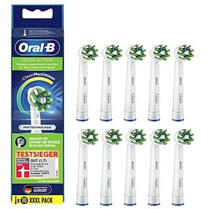 Oral-B CrossAction Opsteekborstels voor elektrische tandenborstel, 10 stuks, volledige mondreiniging met CleanMaximiser-borstelharen