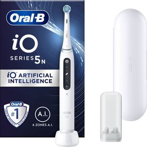 Oral-B iO 5N Elektrische Tandenborstel, Wit, 1 Opzetborstel, 1 Reisetui