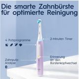 Oral-B iO Series 4 elektrische tandenborstel/elektrische tandenborstel, 4 poetsmodi voor tandverzorging, magneettechnologie, reisetui, cadeau voor man/vrouw, ontworpen door Braun, lavendel