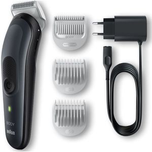 Braun Body Groomer Series 3 3350, rasoir pour le corps, pour la poitrine, les aisselles, l'aine et plus encore, comprend des peignes Pour des longueurs de 3 mm et 5 mm, lavable, 80 min sans fil