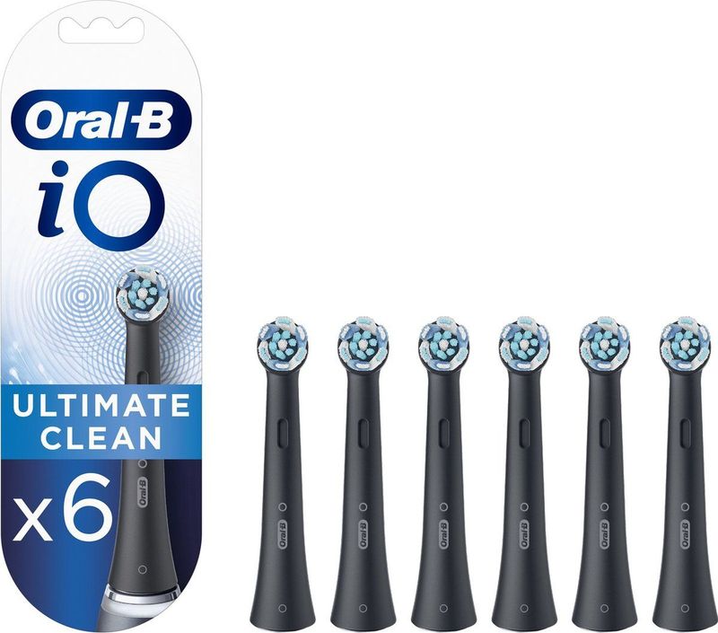 Oral-B - iO Ultimate Clean - Opzetborstels - Zwart - Verpakking Van 6 Stuks