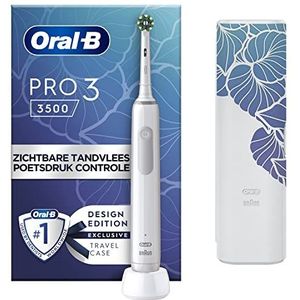 Oral-B Pro 3 3500 White Elektrische Tandenborstel, 1 Reisetui, 1 Opzetborstel, Ontworpen Door Braun
