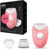 Braun Silk-épil 3 -277 Epilator Voor Langdurige Ontharing, Scheer- en Trimmerkop, Wit/roze