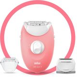 Braun Silk-épil 3 -277 Epilator Voor Langdurige Ontharing, Scheer- en Trimmerkop, Wit/roze