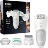 Braun Silk-épil 5-625 - Epilator - 3 in 1 - Inclusief 2 Extra's & Scheerkop - Voor Zachte Ontharing - Wit/Paars