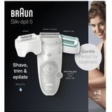 Braun Silk-épil 5-625 - Epilator - 3 in 1 - Inclusief 2 Extra's & Scheerkop - Voor Zachte Ontharing - Wit/Paars