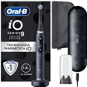Oral-B iO Series 9 Special Edition, elektrische tandenborstel, Bluetooth-verbonden, 7 poetsmodi, 1 reisetui, 1 tas, zwart
