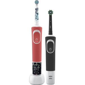 Oral-B D103 - D100 - Elektrische Kindertandenborstel - Rood/Wit - Zwart/Wit