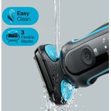 Braun - 51-M4500CS - Elektrisch Scheerapparaat - Zwart/Blauw - Oplaadbaar