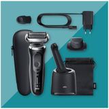 Braun Series 7 71-N7200cc, Folienschaber, 360°, Edelstahl, Tasten, Schwarz, LED