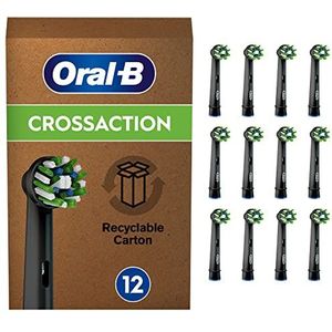Oral-B Cross Action Black Opzetborstels Voor Elektrische Tandenborstel, Verpakking Van 12, Geschikt Voor Brievenbus