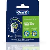 Oral-B - CrossAction Opzetborstel - Verpakking Van 3 Stuks - CleanMaximiser-technologie