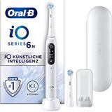 Oral-B iO 6N Witte Elektrische Tandenborstel, 2 Opzetborstels, 1 Reisetui, Ontworpen Door Braun