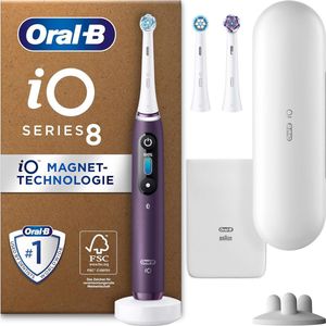 Oral-B iO 8 Plus Edition - Elektrische Tandenborstel + 3 opzetborstels + reisetui - Paars