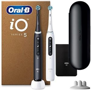 Oral-B - iO 5 - Elektrische Tandenborstels - Zwart en Wit - 4 Borstels en Etui