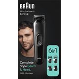 Braun MGK3410 Alles-in-één baardverzorgingsset - 6-in-1 baardtrimmer - Voor mannen - Met kammen - 50 minuten draadloze batterijduur - Cadeau voor mannen - MGK3410