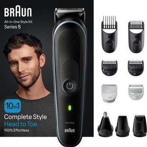 Braun MGK5445 Alles-in-één baardverzorgingsset Oplaadbare Waterdichte Baardtrimmer 100 min Draadloze Batterijduur Cadeau Mannen