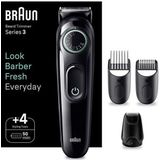 Braun BeardTrimmer 3 BT3421, Waschbar, Akku, Schwarz