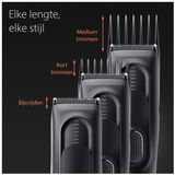 Braun Tondeuse Voor Heren, Tondeuse, Haar Knippen Thuis, 17 Lengte-Instellingen, Ultrascherpe Messen, 2 Opzetkammen, 50 Min. Nimh-Accuduur Van De Accu, Afwasbaar, Hc5330