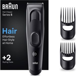 Braun HC5330 Tondeuse à cheveux pour homme, tondeuse à cheveux à la maison, 17 réglages de longueur, 2 peignes, autonomie de la batterie NiMH 50 min