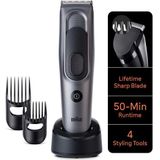Braun - HC7390 - Haartrimmer - Zwart/Grijs - Draadloos - 50 min Gebruikstijd