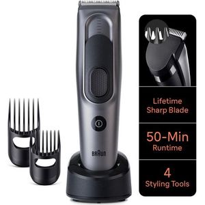 Braun - HC7390 - Haartrimmer - Zwart/Grijs - Draadloos - 50 min Gebruikstijd