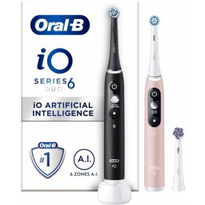 Oral-B - iO 6 - Elektrische Tandenborstel - Zwart en Roze - 3 Stuks