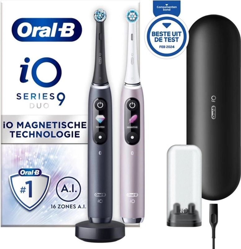 Oral-B Special Edition iO - 9 - Roze en Zwart - Elektrische Tandenborstel - Duopack