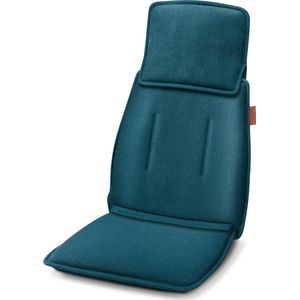 Beurer MG 330 Shiatsu-massage stoelbekleding; 3 massagezones en 2 intensiteiten; diepwerkende massage voor nek; boven- en onderrug; hand-simulerende massage in het nekgedeelte; petrol