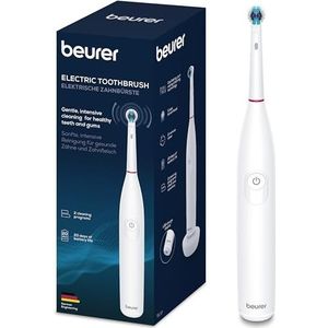 Beurer TB 30 elektrische tandenborstel, 2 reinigingsprogramma's voor tandverzorging, oscillerend-pulserende poetstechnologie voor plakverwijdering, timer voor 2 minuten, krachtige oplaadbare batterij